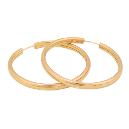 Second Hand 9ct Gold Large Hoop Earrings - Main View