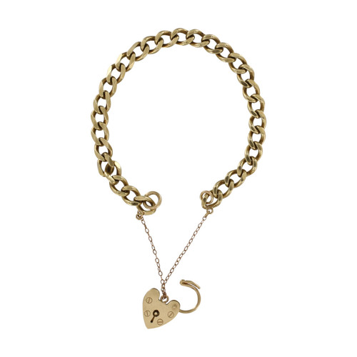 Second Hand 9ct Gold Flat Curb Charm Bracelet | RH Jewellers