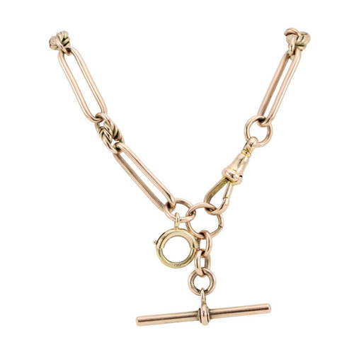 Antique Rose Gold 16” Albert Chain Necklace | RH Jewellers