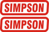 Simpson Genuine Stickers X2 Decal Set 80Mm X 20Mm Bandit Diamondback Speedway