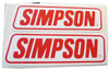 Simpson Genuine Stickers X2 Decal Set 80Mm X 20Mm Bandit Diamondback Speedway