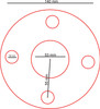 Wind turbine pole flange 140mm for 50mm Pole