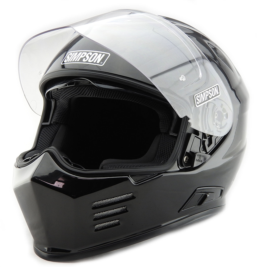 ほ*わ様 SIMPSOM Venom :Ghost Bandit　グロスブラック Simpson Venom Ghost Bandit Helmet Ece Road Legal Uk Gloss Black Xs-Xxl
