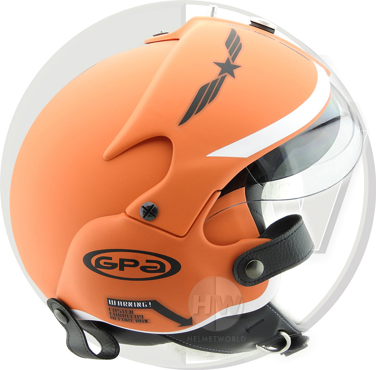Open Face Scooter Helmet Osbe Gpa Aircraft Tornado Orange Army