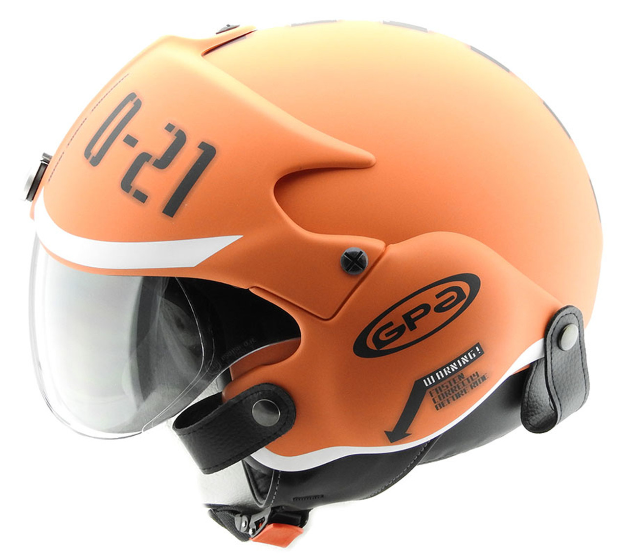 Open Face Scooter Helmet Osbe Gpa Aircraft Tornado Orange Army