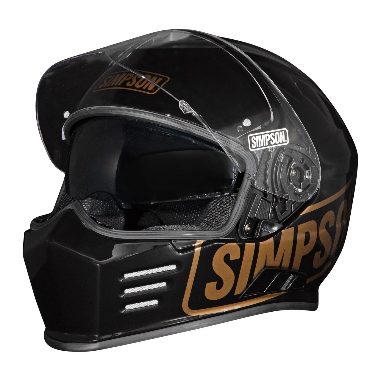 Simpson Ghost Bandit Helmet Ece Dot Road Legal Gold Black Logo