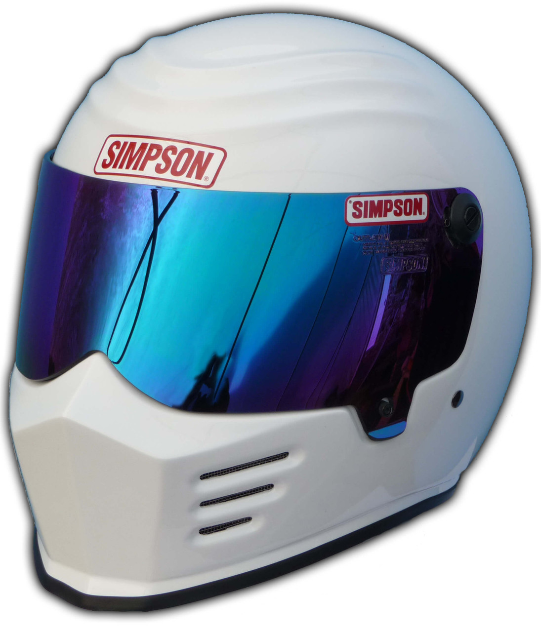 【美品】Simpson Outlaw ホワイト / B+COM PLAY装着済み Simpson Outlaw 3 Helmet Gloss White