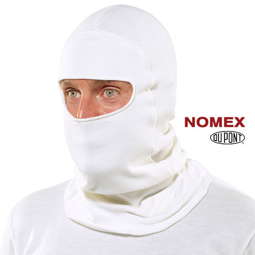 Simpson Nomex Balaclava Sfi 3.3 white Single Eye Port