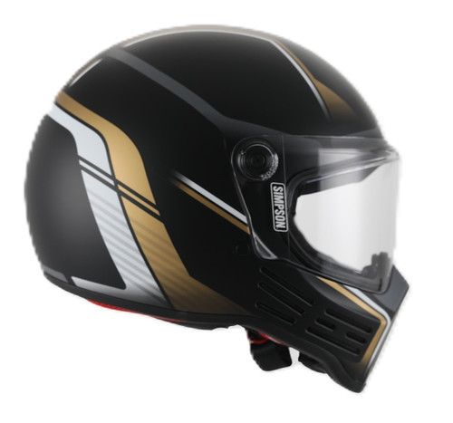 Simpson M30 Helmet Matt Black Gold TR859
