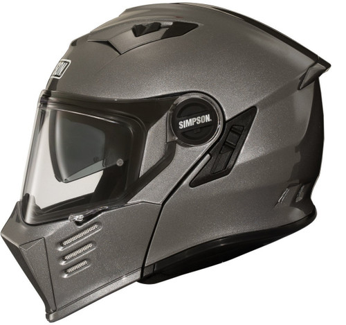 Simpson Darksome Mod Bandit Full Face Motorcycle Helmet – Gloss Black, Dual Visor, Internal Sun Visor, ACU/ECE Approved