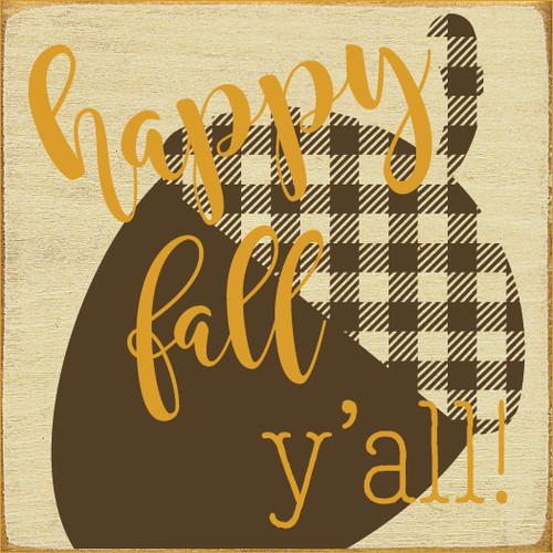 Wooden Plaid Acorn Fall Sign | Wood Signs With Sayings
