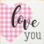 Love You (plaid heart) | Wood Signs With Sayings