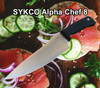 SYKCO Alpha Chef 8, Satin or Stonewashed Finish, AEBL Steel