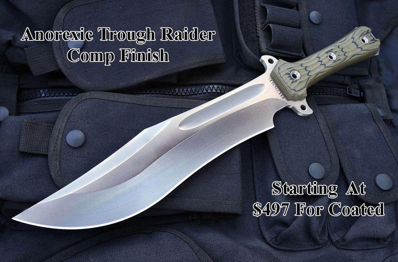 最適な材料 Anorexic Trough Raider, Competition, Stonewashed or Coated ハンティングナイフ、狩猟刀