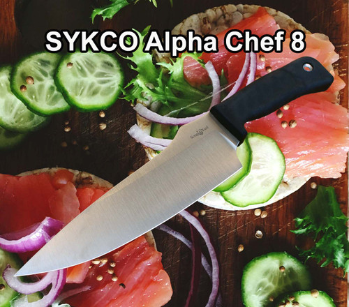 SYKCO Alpha Chef 8, Satin or Stonewashed Finish, AEBL Steel SYKCO Alpha Chef 8, Satin or Stonewashed Finish, AEBL Steel