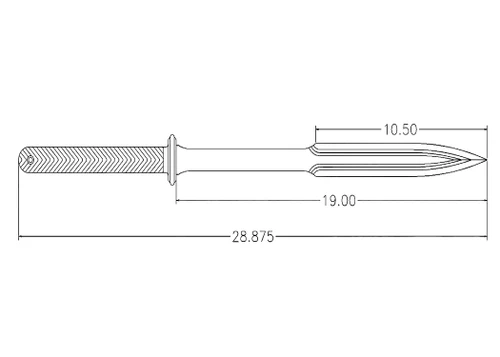 Scrap Yard Boar Spear,  AEB-L Stainless Steel, Coated, Stonewashed Comp Finish