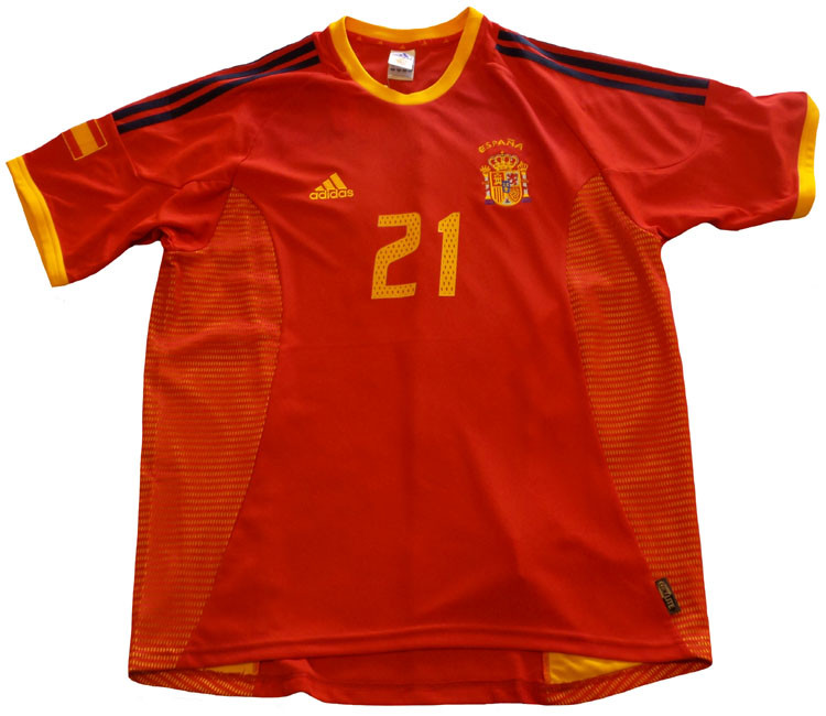ADIDAS SPAIN 2002 `LUIS ENRIQUE` HOME JERSEY - Soccer Plus