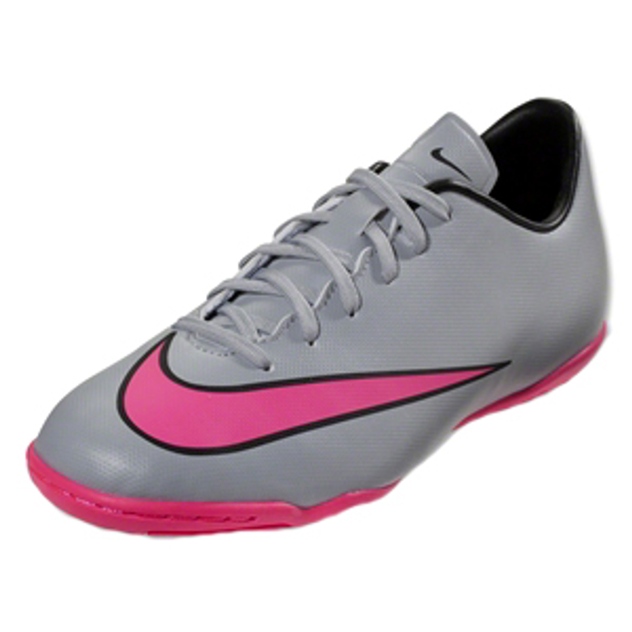 NIKE MERCURIAL wolf grey/pink indoor soccer shoes Soccer Plus