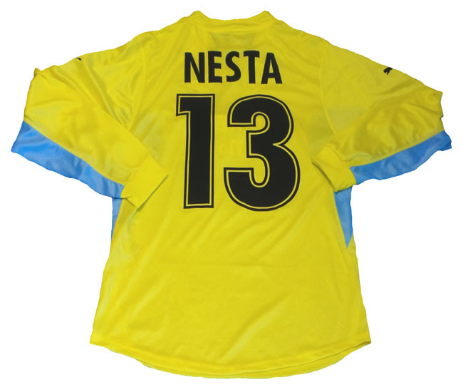 LAZIO 2002 AWAY `NESTA` L/S JERSEY YELLOW - Soccer Plus