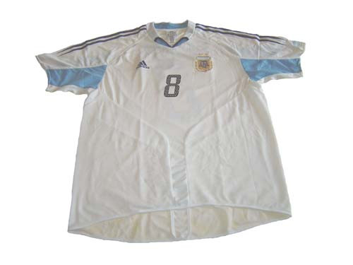 ADIDAS ARGENTINA 2004 `RIQUELME`WHITE 3RD JERSEY - Soccer Plus