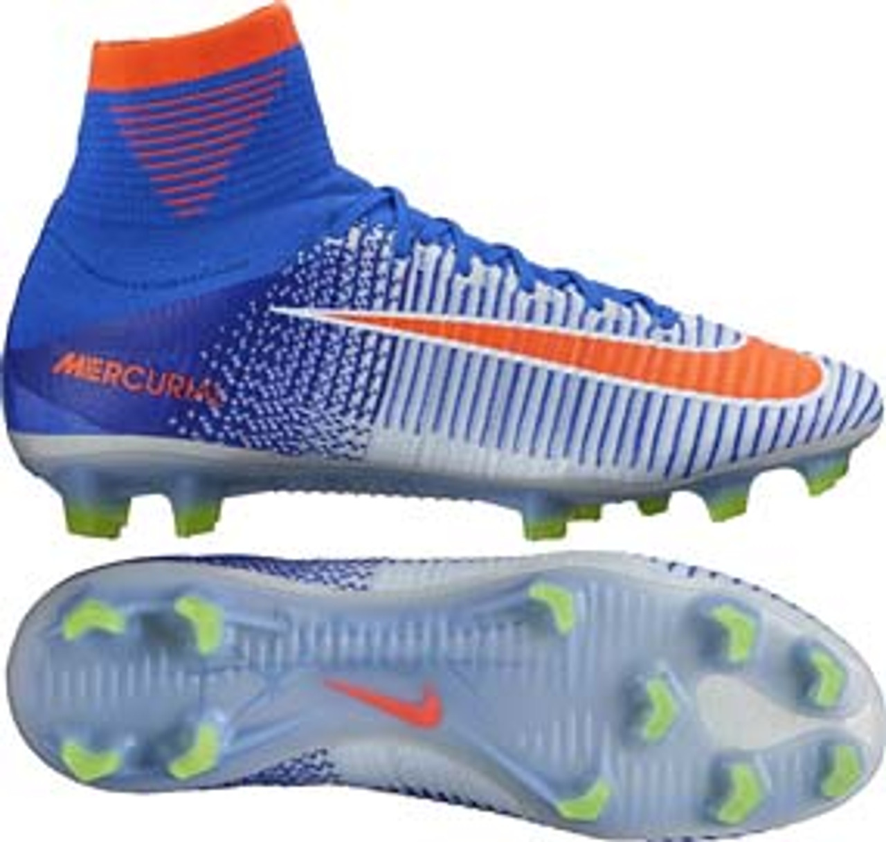 nike mercurial superfly v fg soccer cleats blue black white