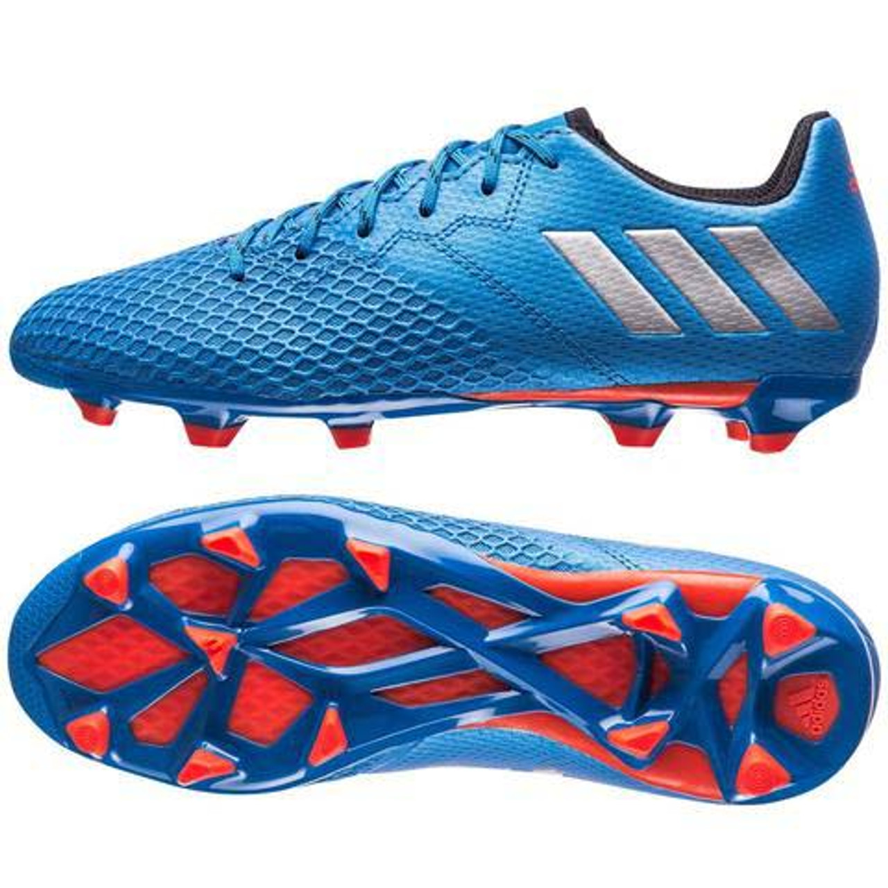 Adidas Messi 16 3 Jr Fg Ag Shock Blue Silver Soccer Plus