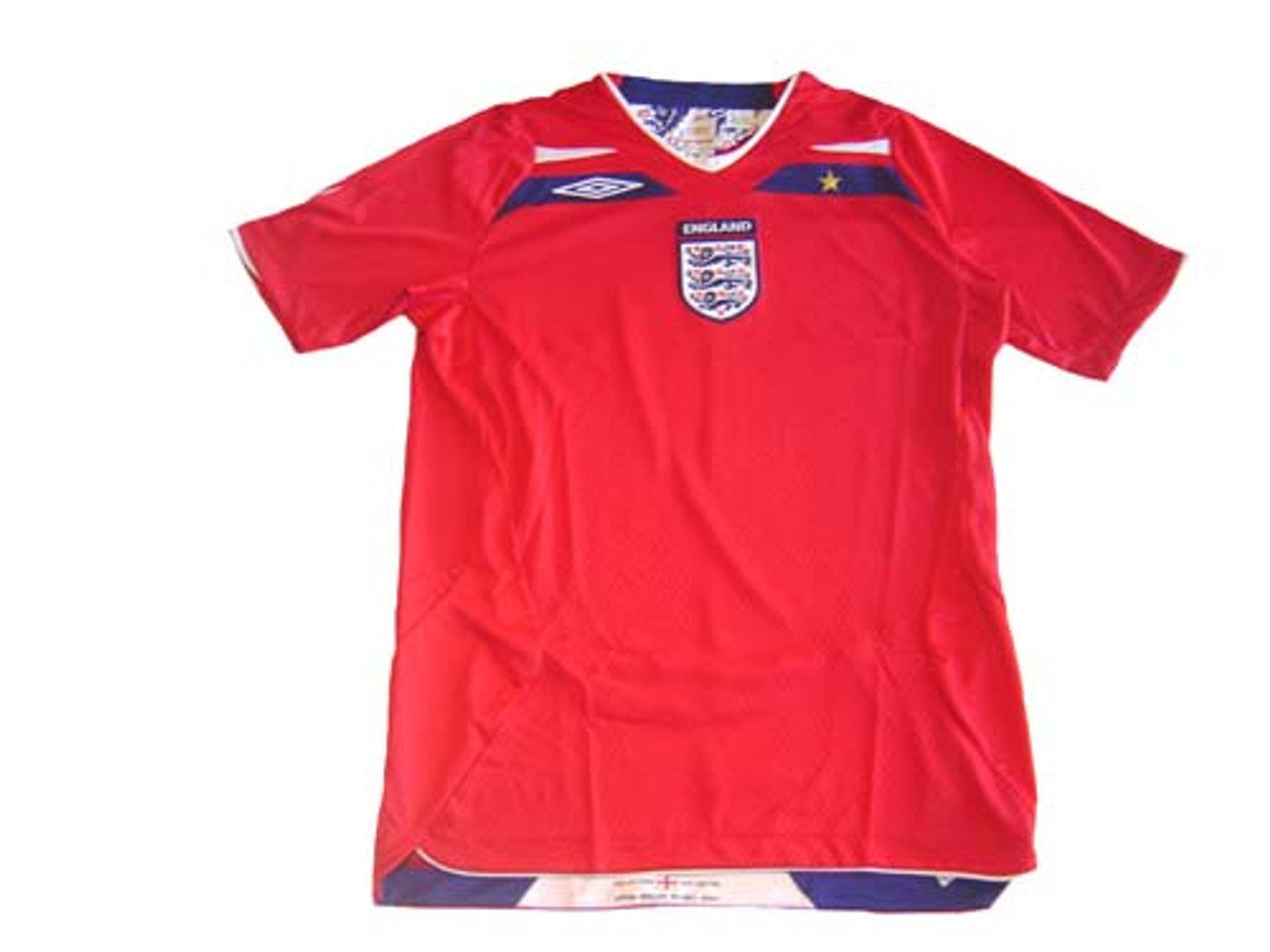 UMBRO ENGLAND 2008 AWAY JERSEY RED