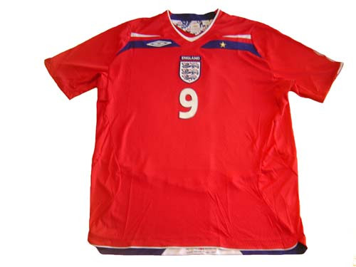 UMBRO ENGLAND 2008 AWAY `ROONEY`JERSEY RED - Soccer Plus