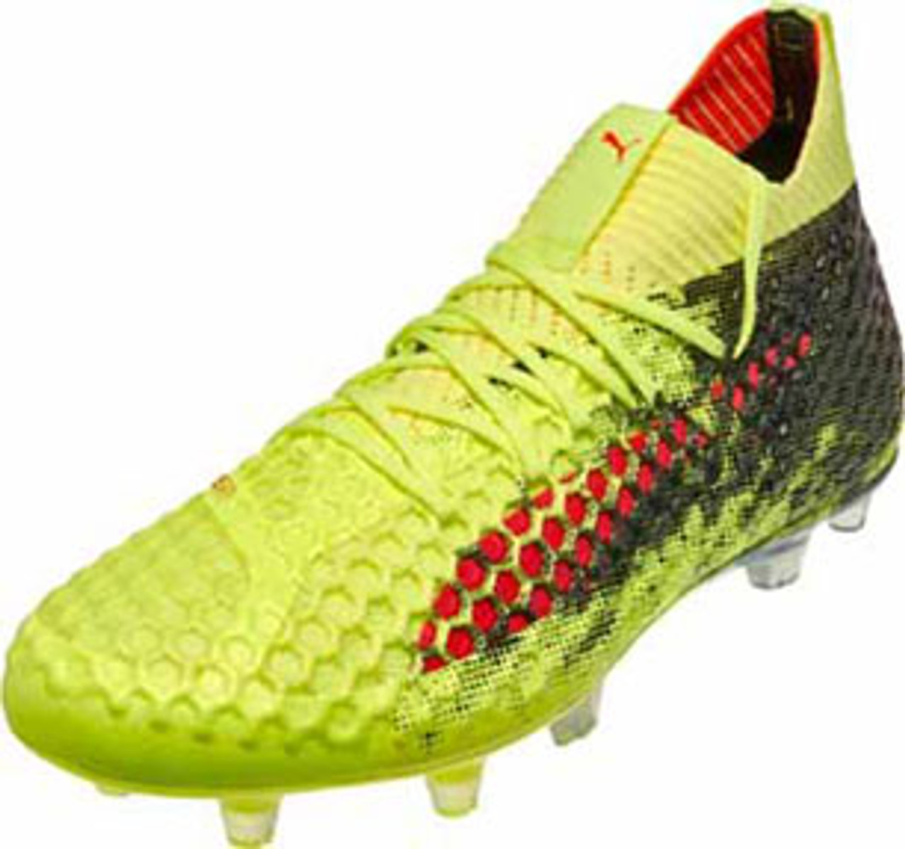 PUMA FUTURE 18.1 Netfit FG Fizzy Yellow / Red Blast - Soccer Plus