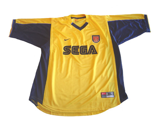 Nike Arsenal 2001 Away Jersey Yellow Soccer Plus