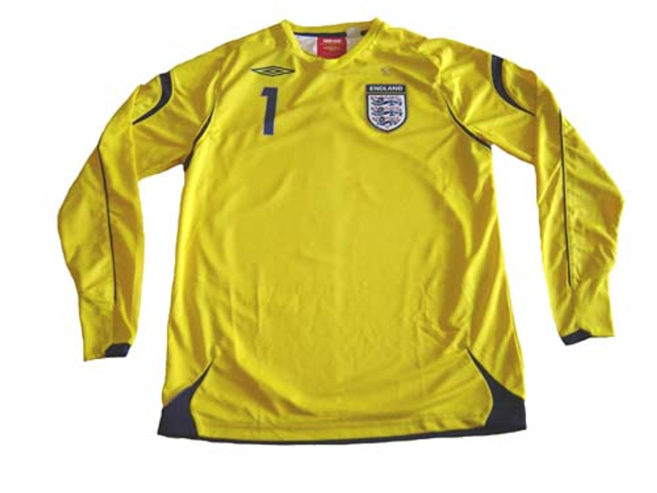 UMBRO ENGLAND 2006 AWAY G/K JERSEY YELLOW