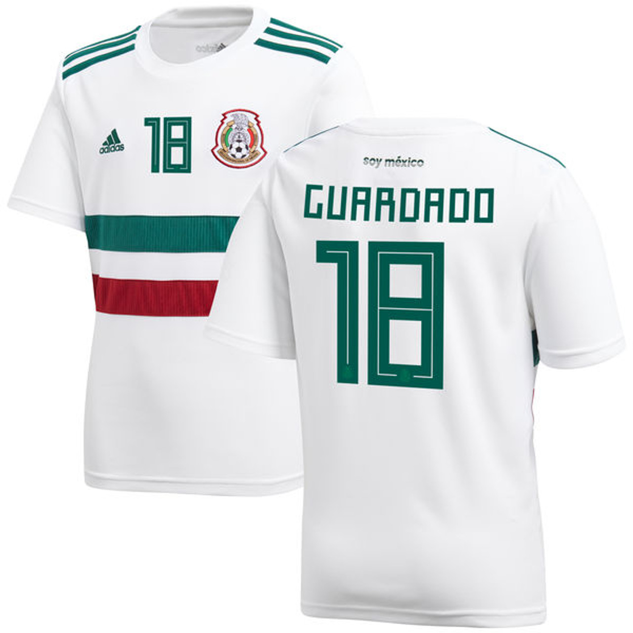 MEXICO 2018 `GUARDADO`AWAY JERSEY WHITE 