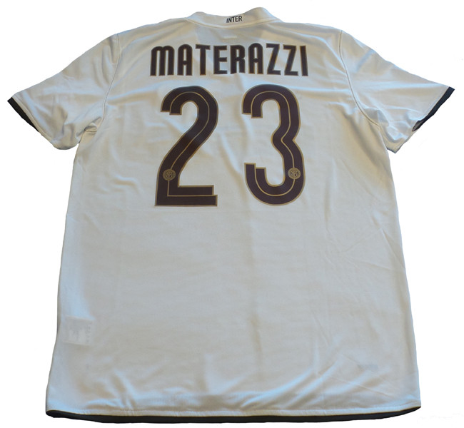 レア正規品 インテル・ミラノ 08/09 MATERAZZI ホームユニフォーム NIKE INTER MILAN 2009 AWAY `MATERAZZI`JERSEY WHITE - Soccer Plus