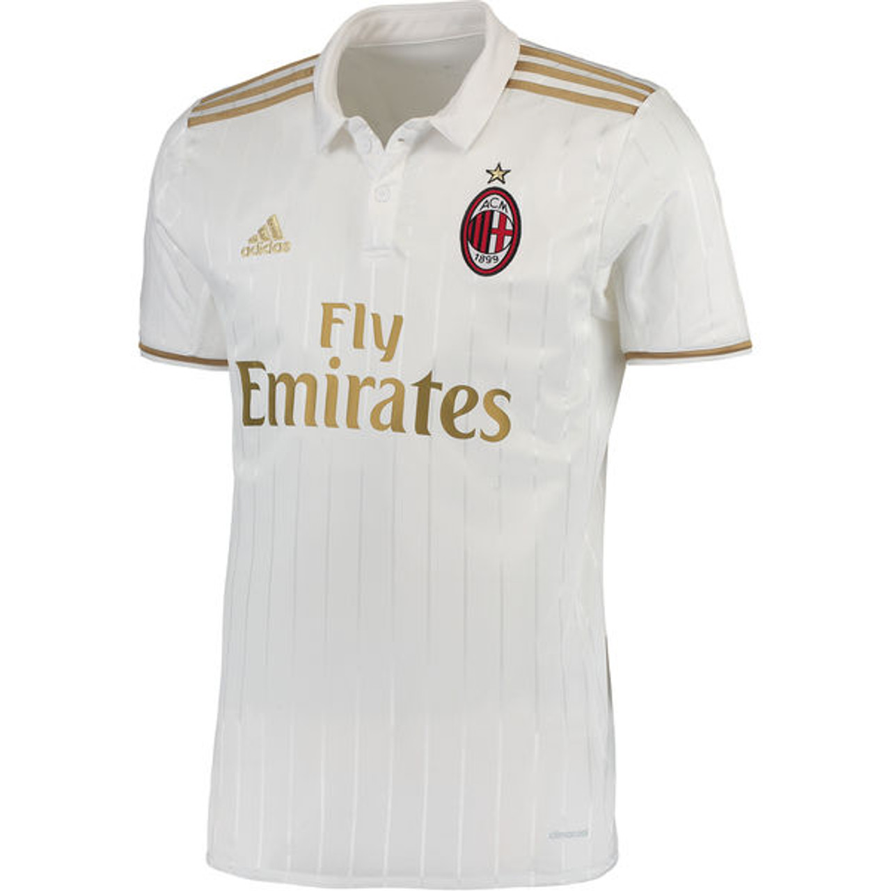 ac milan white and gold jersey