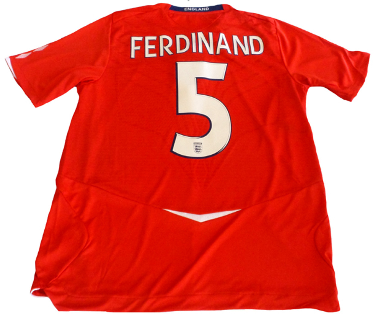 UMBRO ENGLAND 2008 AWAY `FERDINAND`JERSEY RED