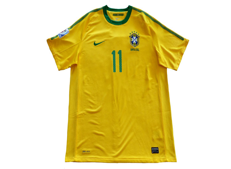 NIKE BRASIL 2010 HOME `ROBINHO` JERSEY - Soccer Plus
