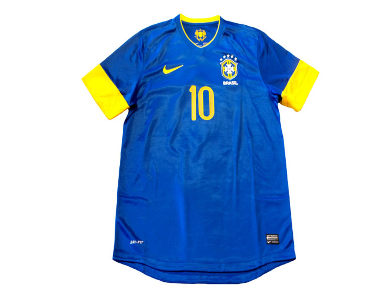 NIKE BRAZIL 2012 AWAY JERSEY BLUE - Soccer Plus