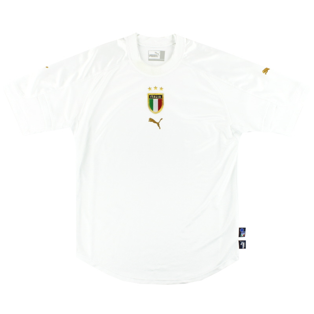 Italy Vintage Puma White Soccer Jersey 2006 Away Kit White 