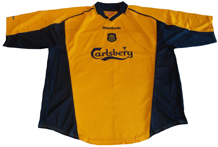 REEBOK LIVERPOOL 2003 AWAY `OWEN`JERSEY GOLD - Soccer Plus