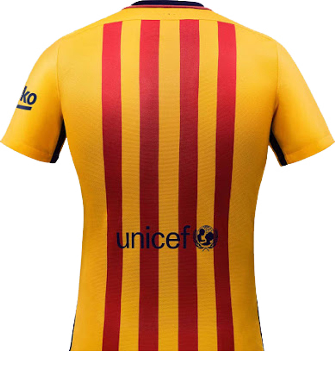 NIKE BARCELONA 2016 AWAY AUTHENTIC JERSEY GOLD/RED - Soccer Plus