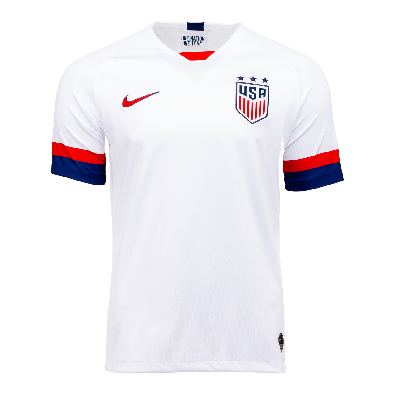 Nike USWNT Men's 2019 Home Stadium Jersey (White/Blue Void/University Red) - Adult Small