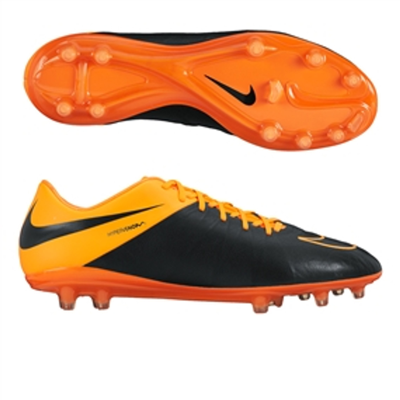 black and orange soccer cleats