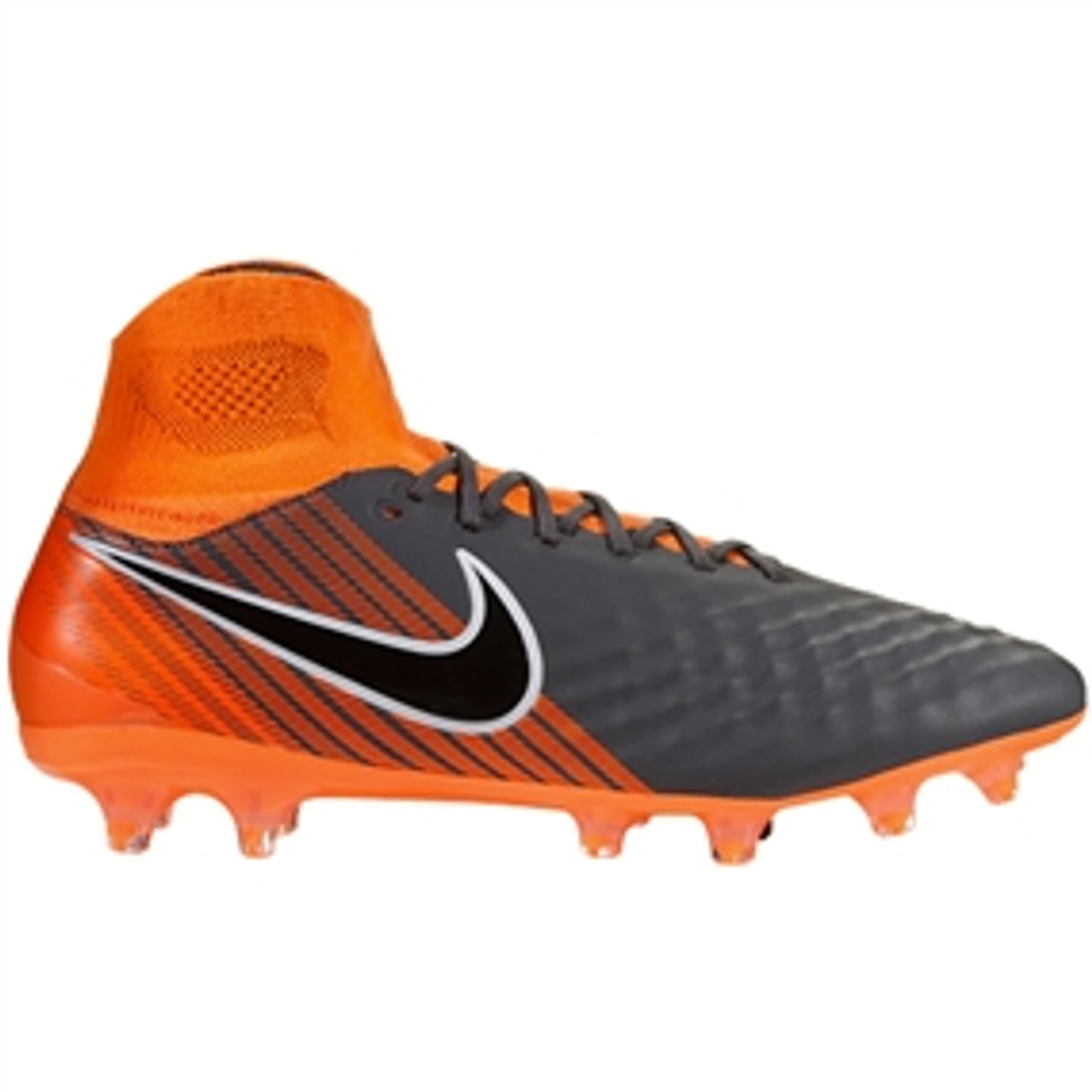 grey and orange soccer cleats