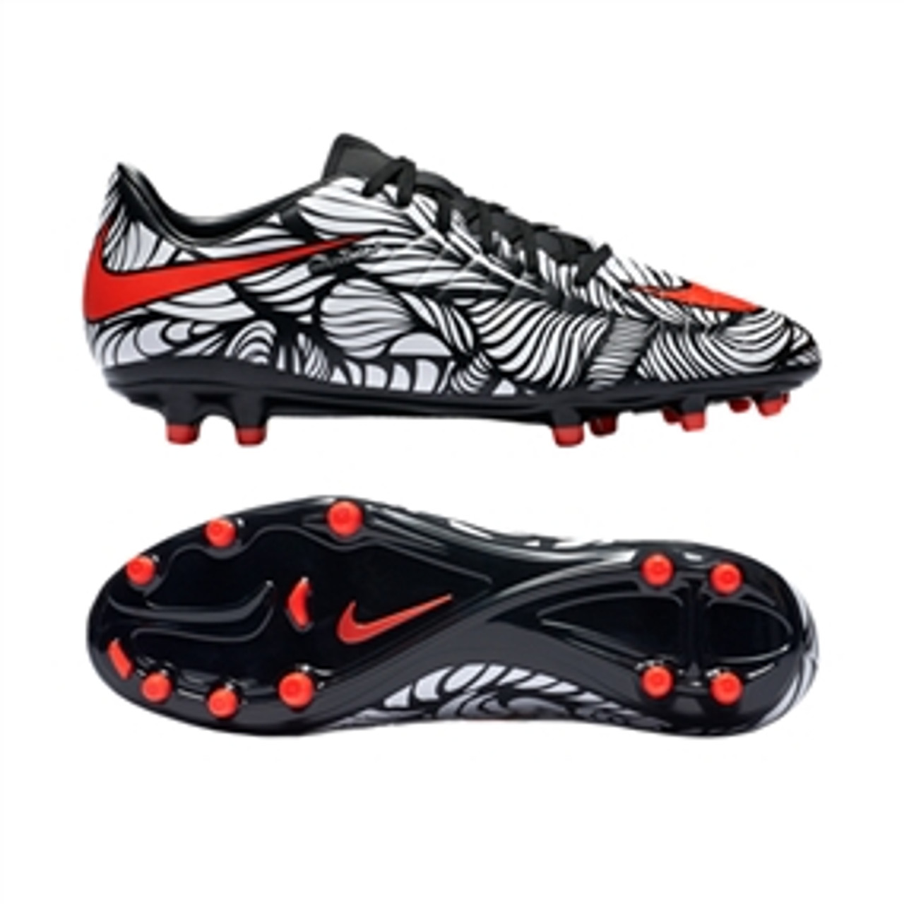 Nike Neymar II FG Soccer Cleats (Black/White/Bright Crimson) Soccer Plus