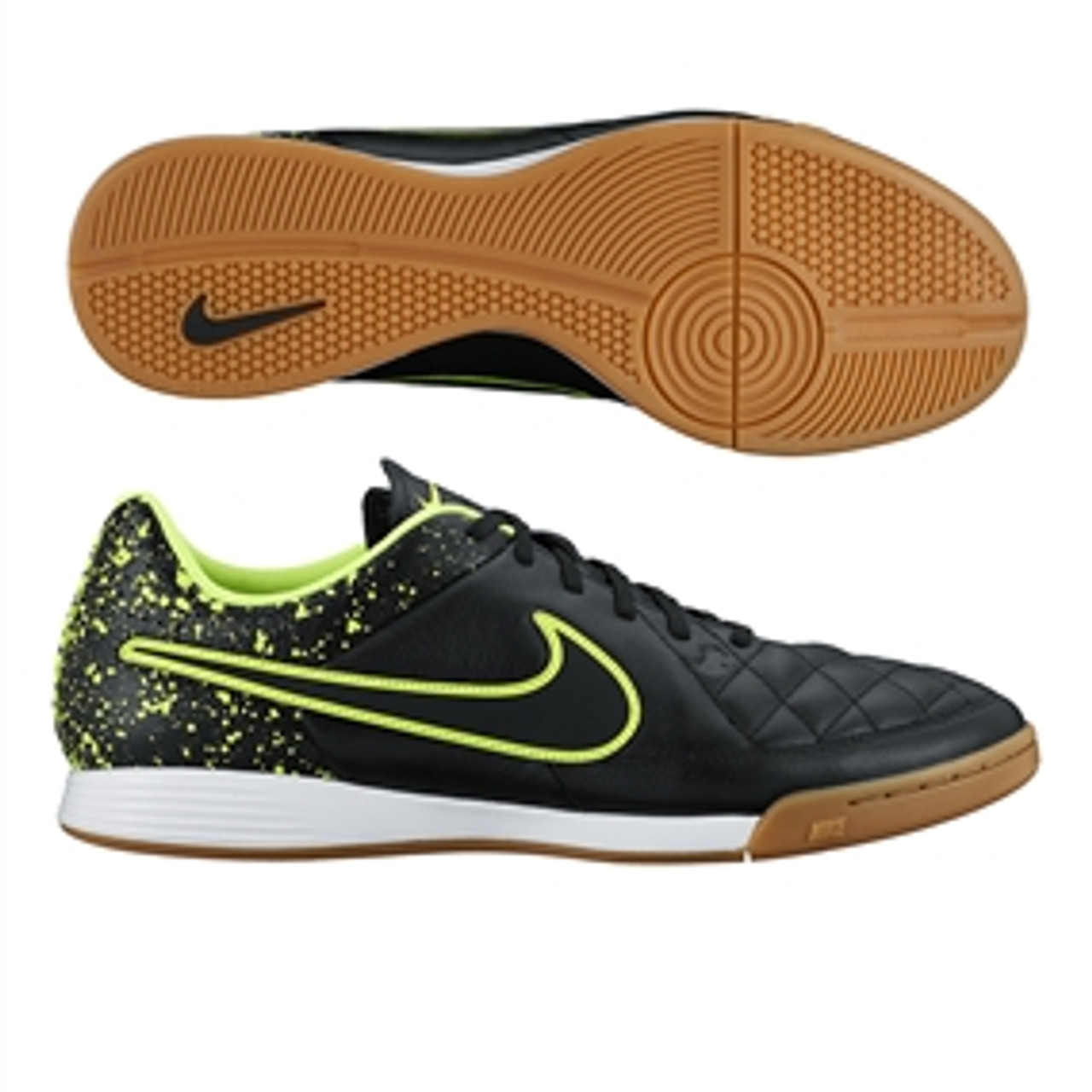 nike tiempo green black