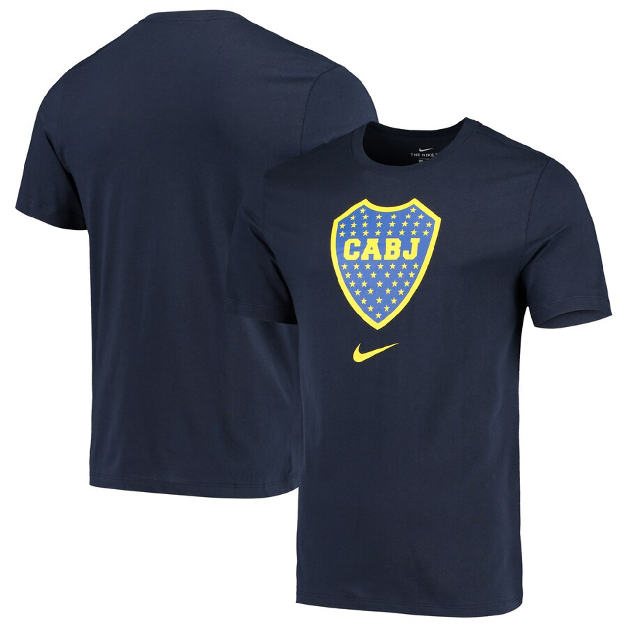 NIKE BOCA JUNIORS 2020 EVERGREEN CREST T SHIRT NAVY Soccer Plus