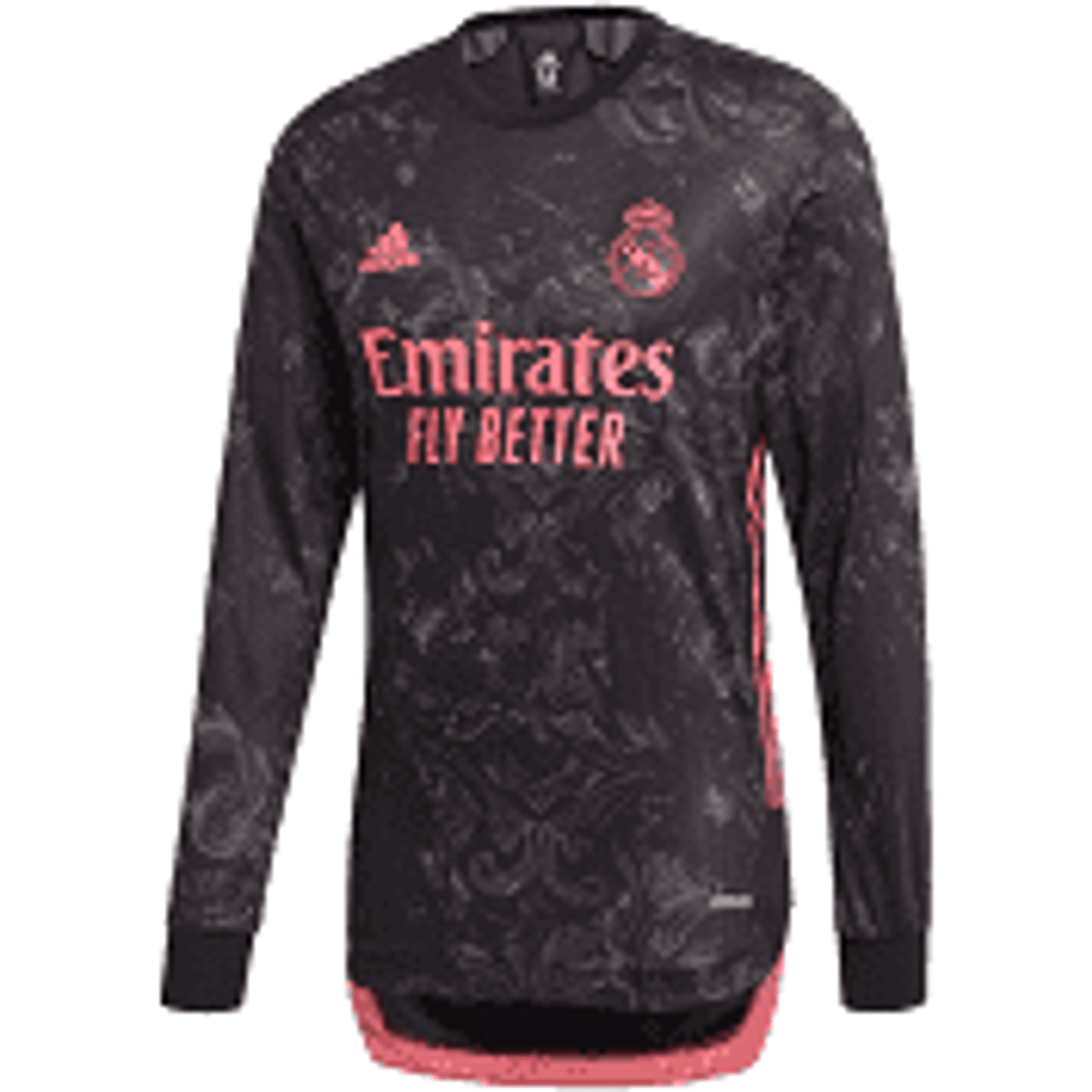 ADIDAS REAL MADRID MEN'S AUTHENTIC HOME LONG SLEEVE  JERSEY-2021-2022-WHITE-ORANGE