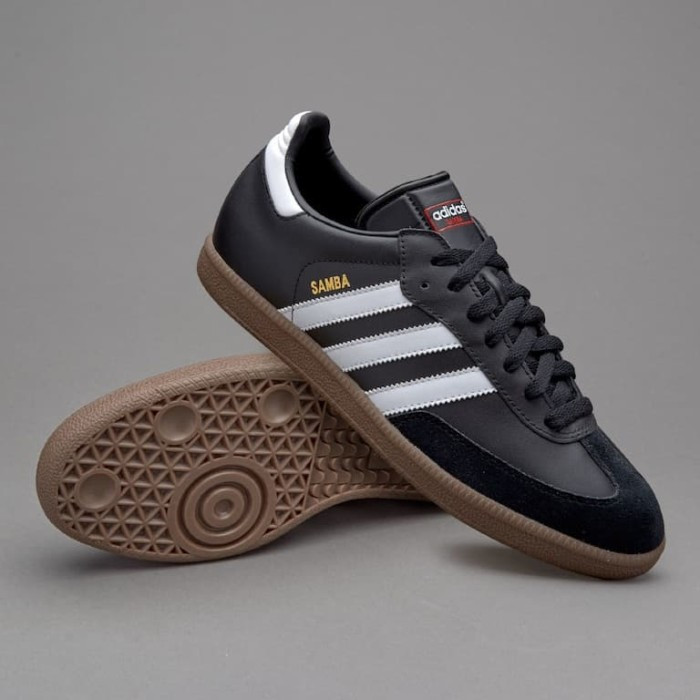 ADIDAS SAMBA LEATHER SHOES BLACK - Soccer Plus