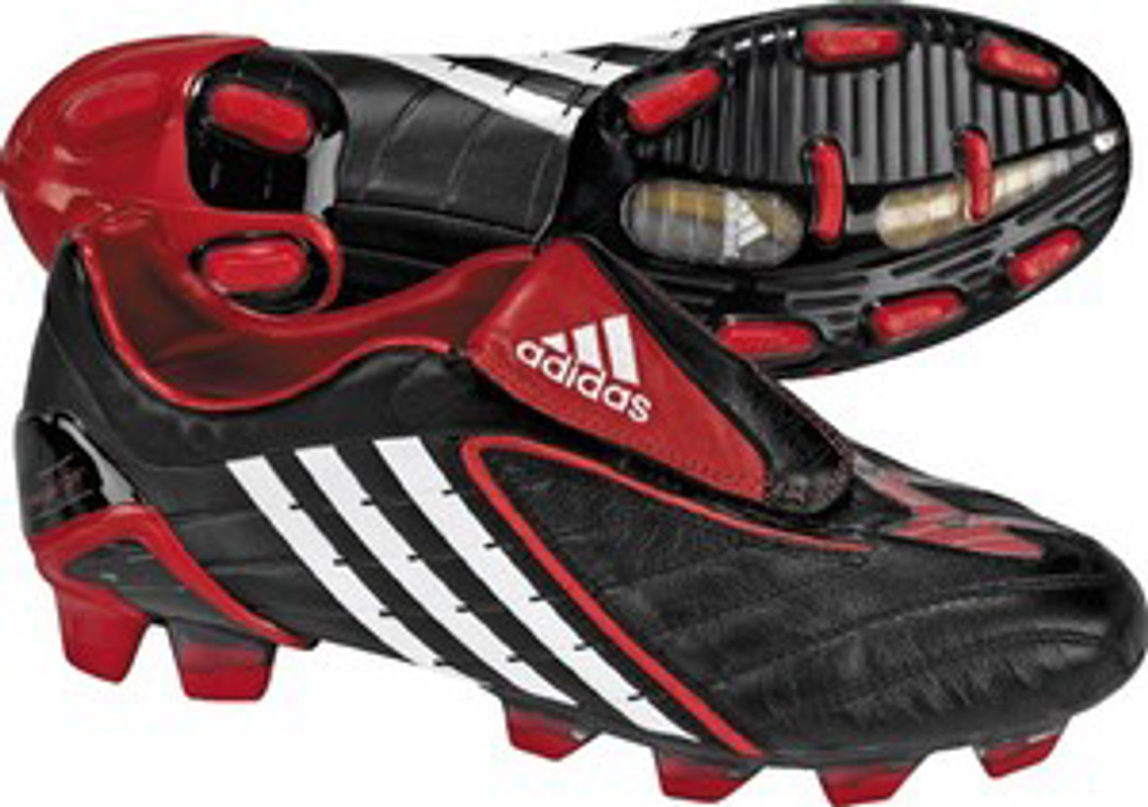 ADIDAS P POWERSWERVE TRX FG BLACK/RED firm ground soccer shoes