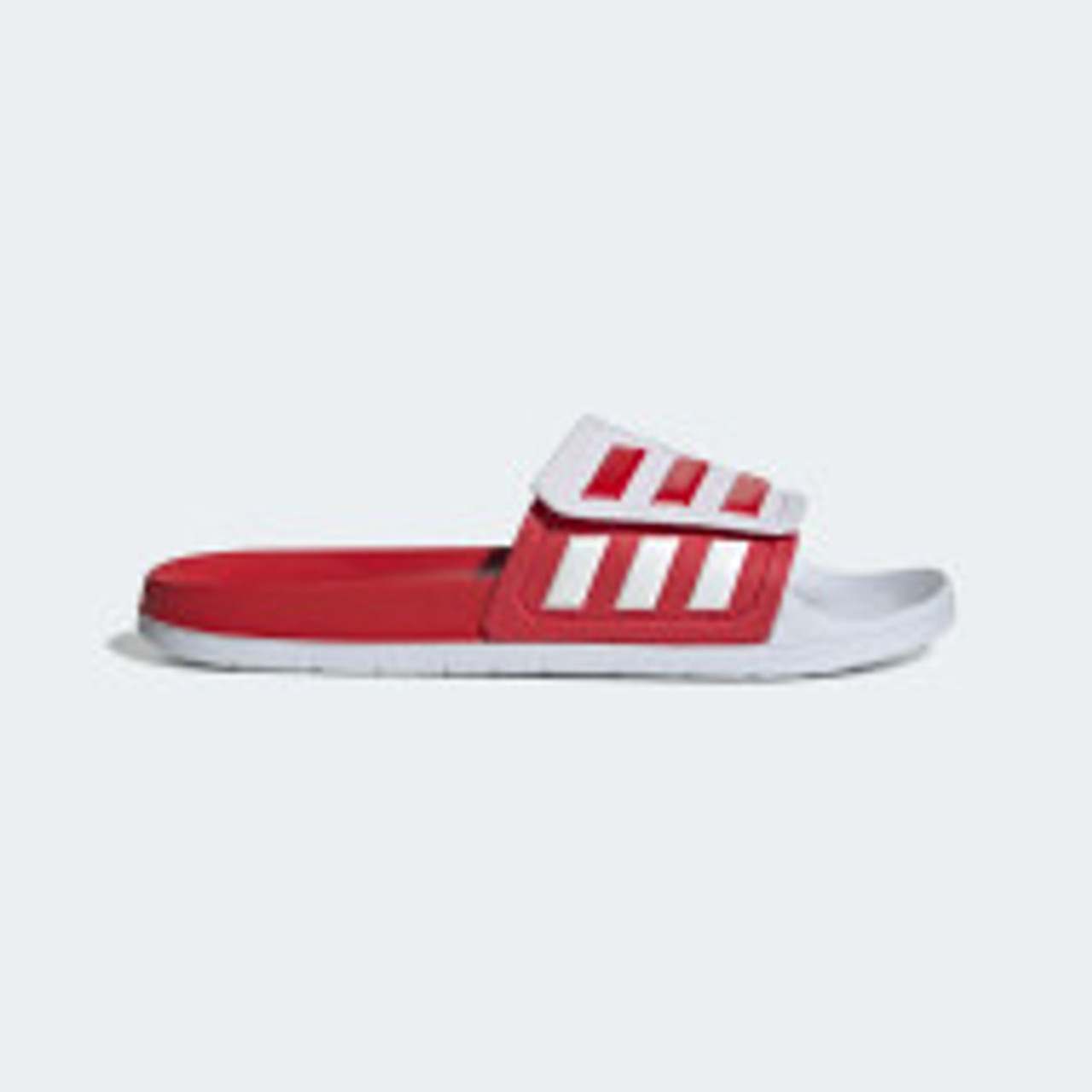 Adidas red store sliders